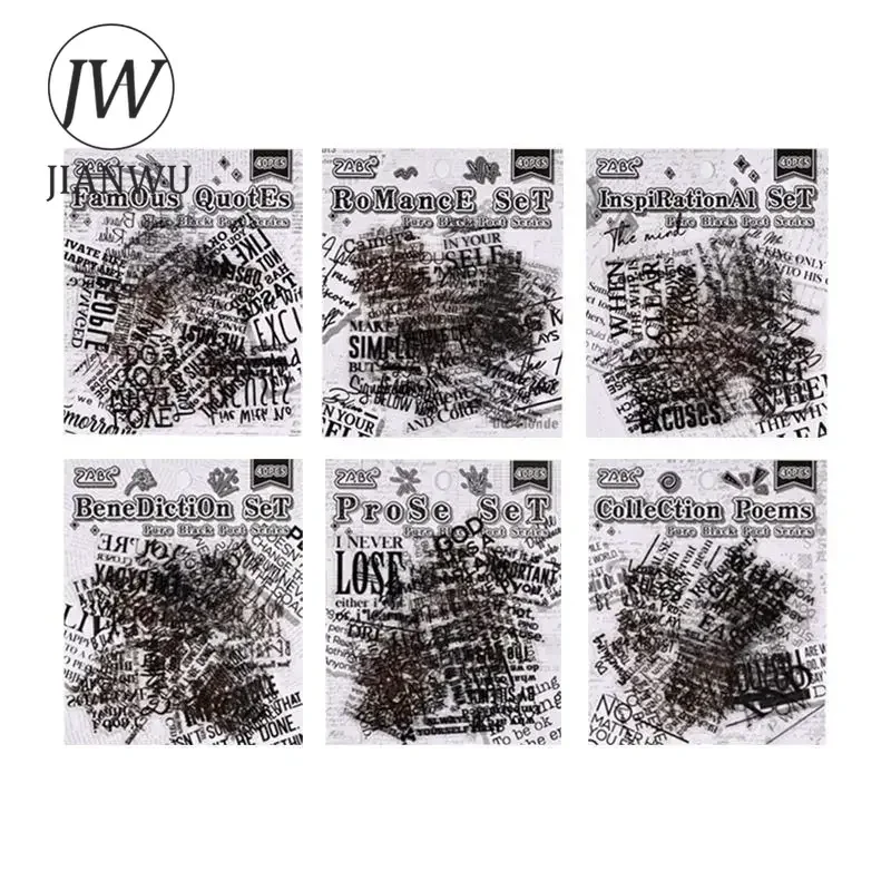 JIANWU Pure Poet Series винтажный английский текст материал с буквами коллаж наклейка для
