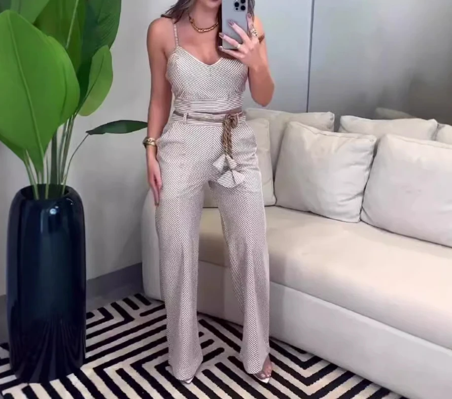 Женский Новый Повседневный Модный укороченный топ из двух частей брюки на