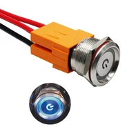 led light momentary latching car engine power switch 5v 12v 24v 220v red blue 22mm waterproof metal push button switch