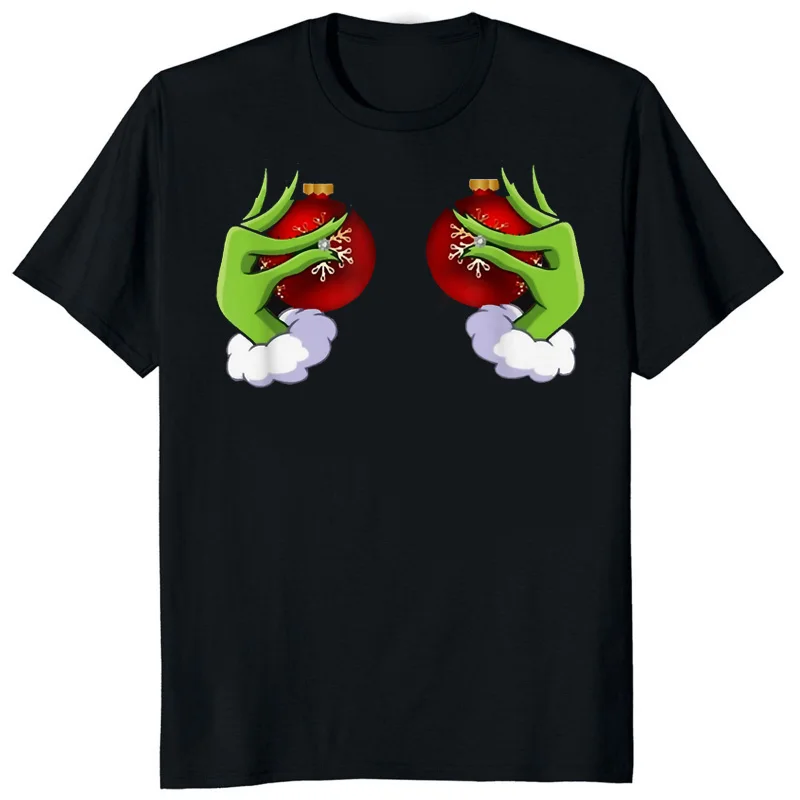 

Merry Christmas Men T Shirt Funny New Year Xmas Handsy Grgrinchsde Graphic T Shirts Boyfriend Gift Short-sleev Male Streetwear