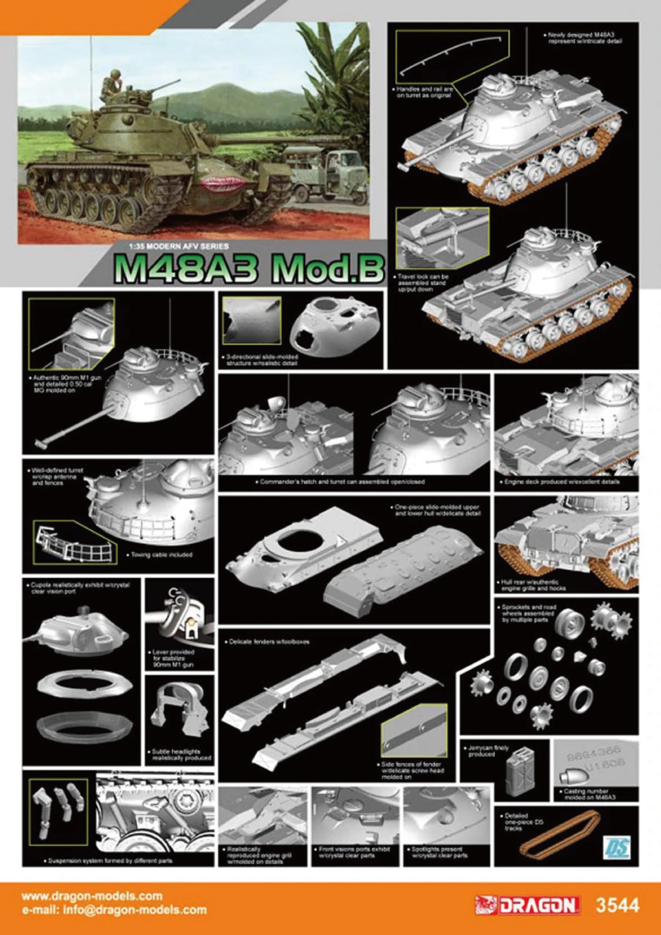 

Dragon 3544 1/35 U.S. Army M48A3 Mod.B Patton