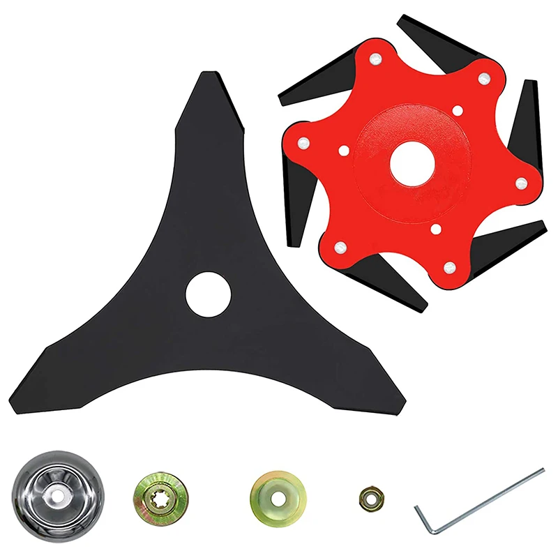 

Головка триммера для лезвий и 3-зубная щетка, резак для травы, стальное лезвие, инструмент с адаптером, набор аксессуаров