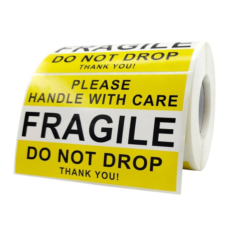 

E9LB 500Pcs Fragile Stickers Packing Warning Sticker Horizontal Label Package Labels