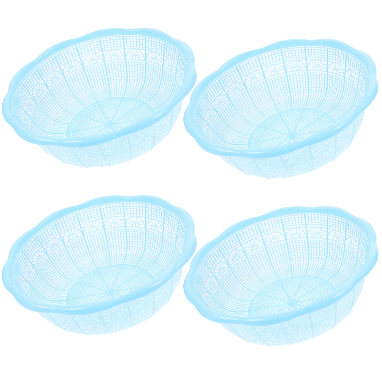 

4 Pcs Rice Sieve Basin Fruit Vegetable Washing Basket Pot Plastic Strainer Filter Screen