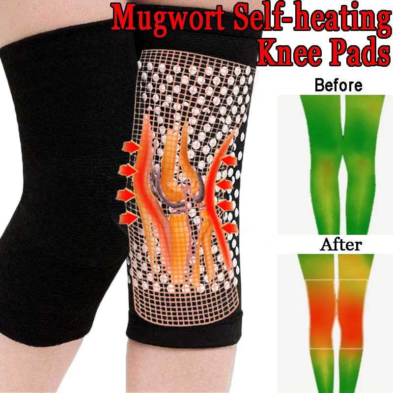 

Self Heating Knee Sleeve Wormwood Joint Pain Kneepads Sport Arthritis Nylon Elastic Comfortable Protect Leg Heating Knee Sleeves