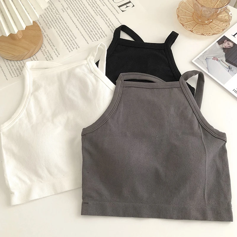 

Women's Cotton Underwear Tube Tops Sexy Solid Color Top Fashion Push Up Bra Woman Outdoor Short Tank Up Female Lingerie