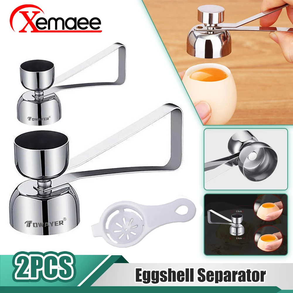 

304 Stainless Steel Eggshell Separator Double Head 2 in 1 Stainless Steel Bottle Opener Kitchen Cooking Gadgets and Accessories