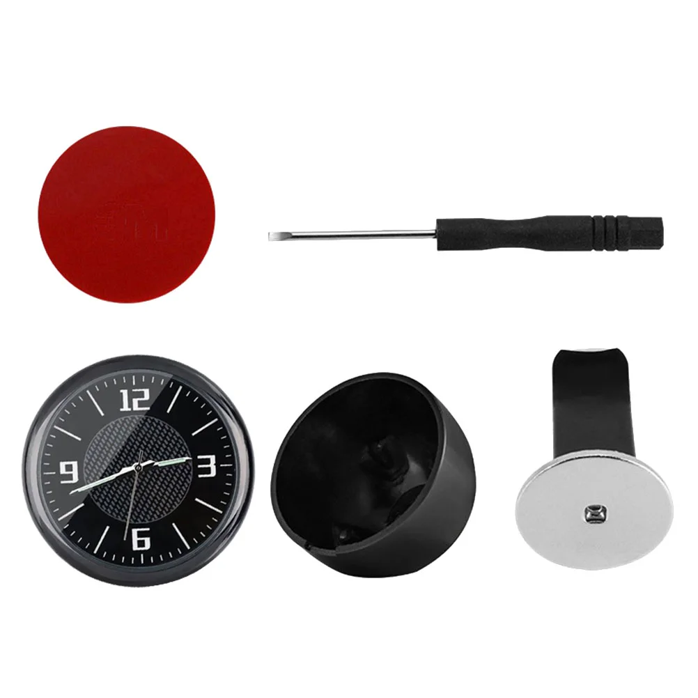 

Interior Car Clock Set Black: Car Clock with Clip Tape Stainless Steel Metal Car Clock