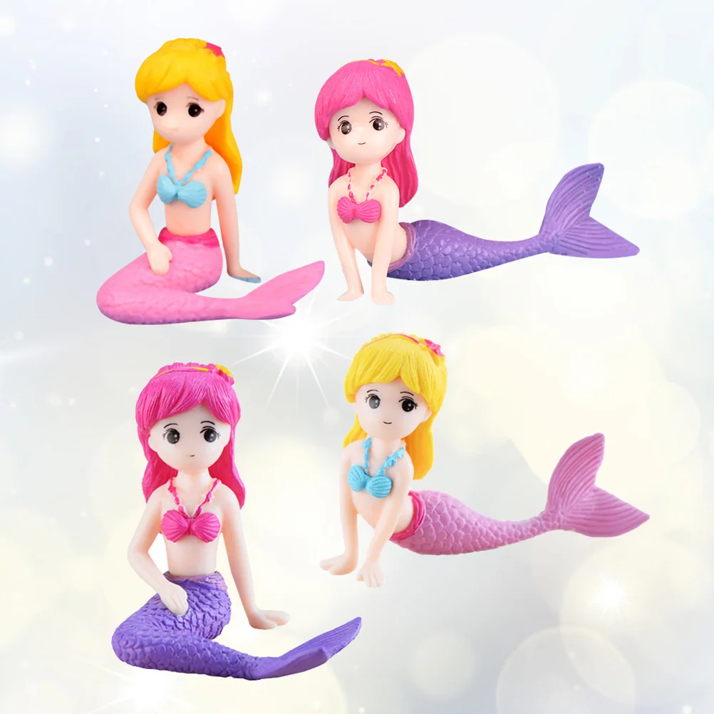

Mermaid Decoration Micro Topper Mini Pvc Crafts Miniature Landscape Statue Ornament Toppers Cake Sculpture Tail Shower Baby