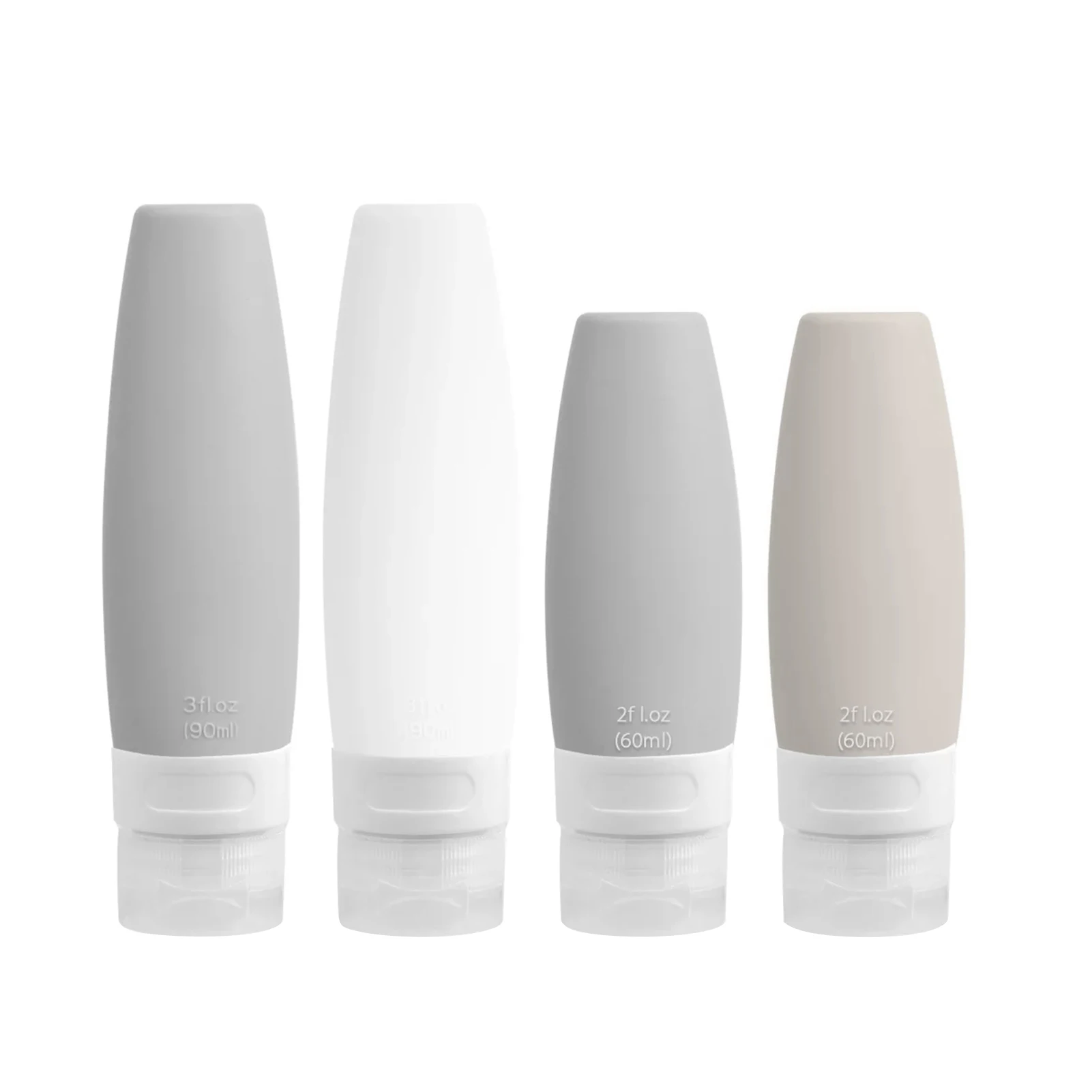 

4pcs Silicone Travel Bottle Lotion Squeezable 60ml 90ml Multifunctional Soft Refillable Portable For Cosmetic Conditioner