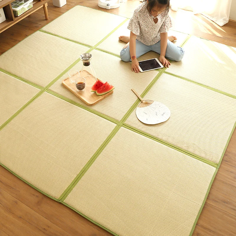 

Коврик складной в японском стиле, напольный мат-татами для спальни, плетеный коврик из ротанга для ползания, прикроватная тумба для детей