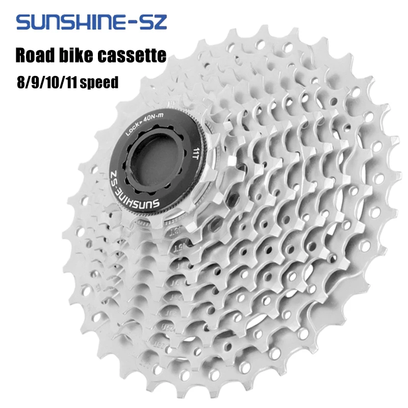 

SUNSHINE Road Bike Cassette 12v 11v 10v 9v 8v Bicycle Sprocket 11 12 9 8 Speed Ratchet 23T/25T/28T/32T/34T Freewheel Shimano HG