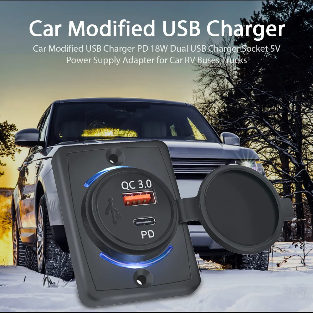 PD QC 3.0 Dual USB зарядное устройство универсальное автомобильное зарядное устройство адаптер питания водонепроницаемый адаптер быстрой зарядки для мотоцикла 12 В24 В (art.: 3920cb20c8eff) - 3920cb20c8eff