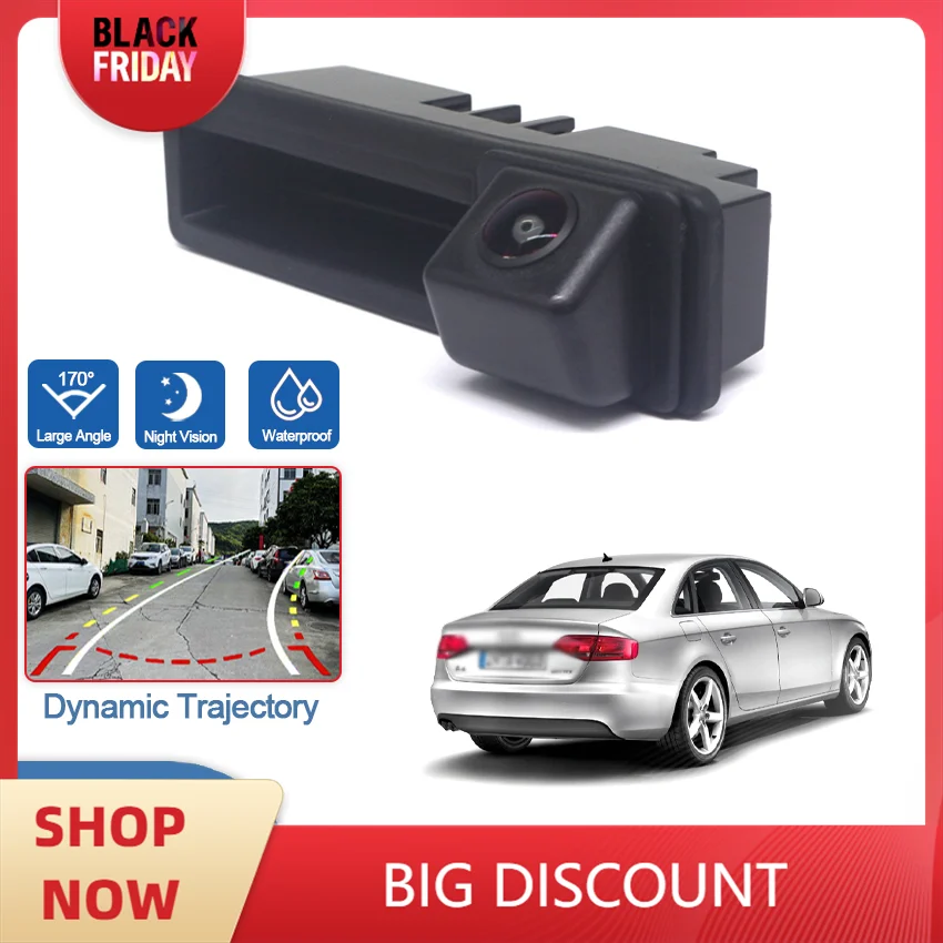 Камера заднего вида с автоматической ручкой багажника для Audi A3 S3 RS3 8P 2003~2013 A4 S4 RS4 B6