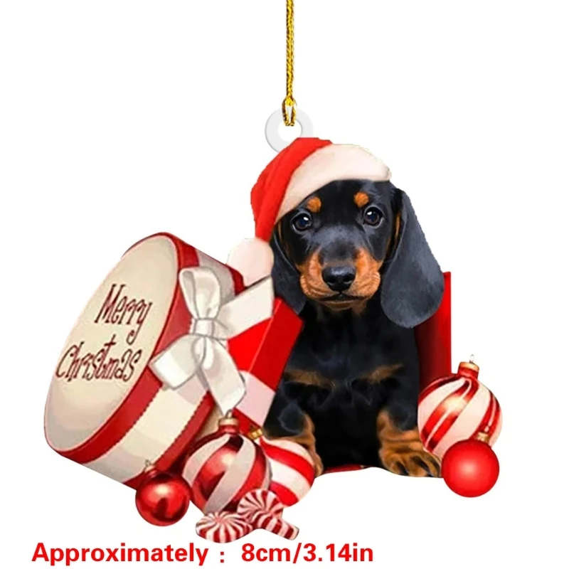 Акриловая рождественская елка с собакой украшение для дома и улицы подвесное