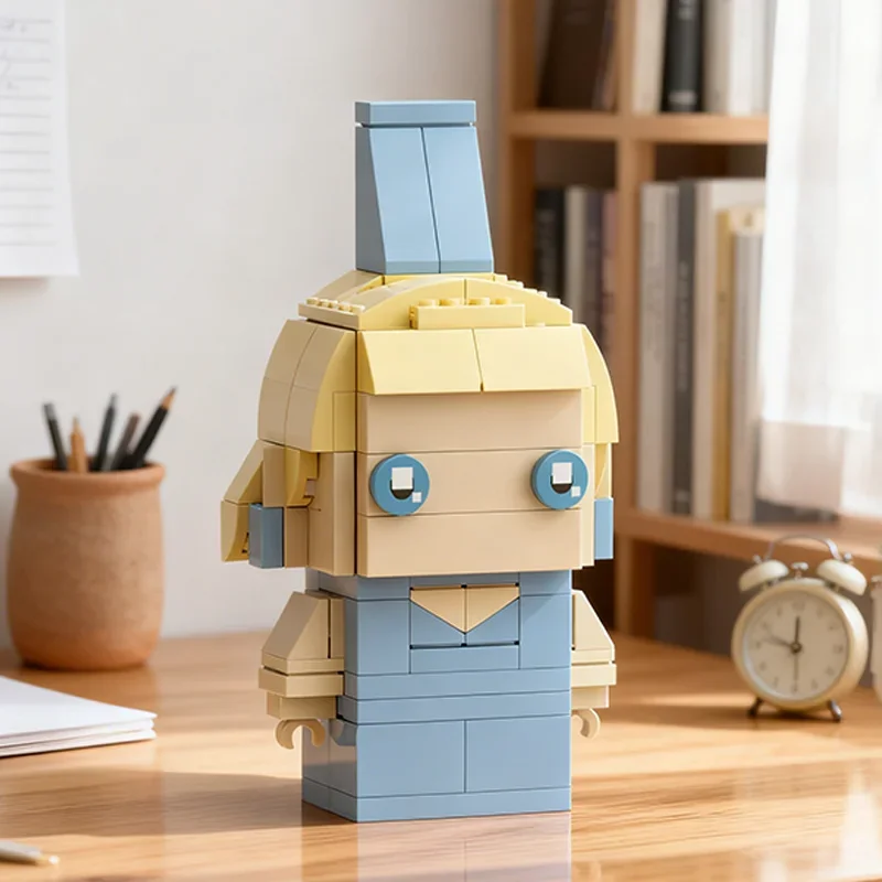 Фото Набор из 132 деталей MOC Brickheadz: Синий Замок Принцессы — Конструктор, Архитектурная Модель, Подарок на Праздник, Креативная Идея для Сборки Своими Руками №1
