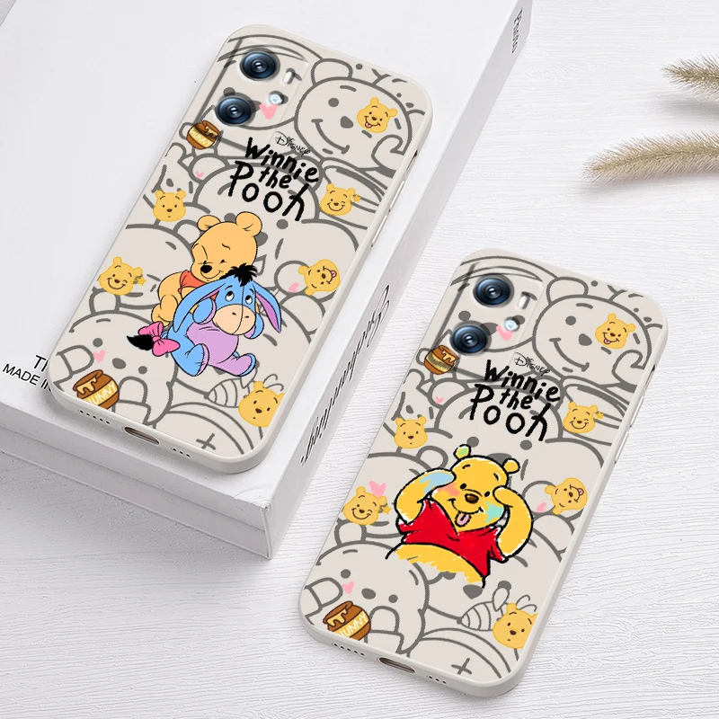 

Cute Winnie Pooh Liquid Rope Phone Case For OPPO GT Master Find X5 X3 Realme 9 8 6 C21Y Pro Lite A53S A5 A9 2020 Cover Capa Core