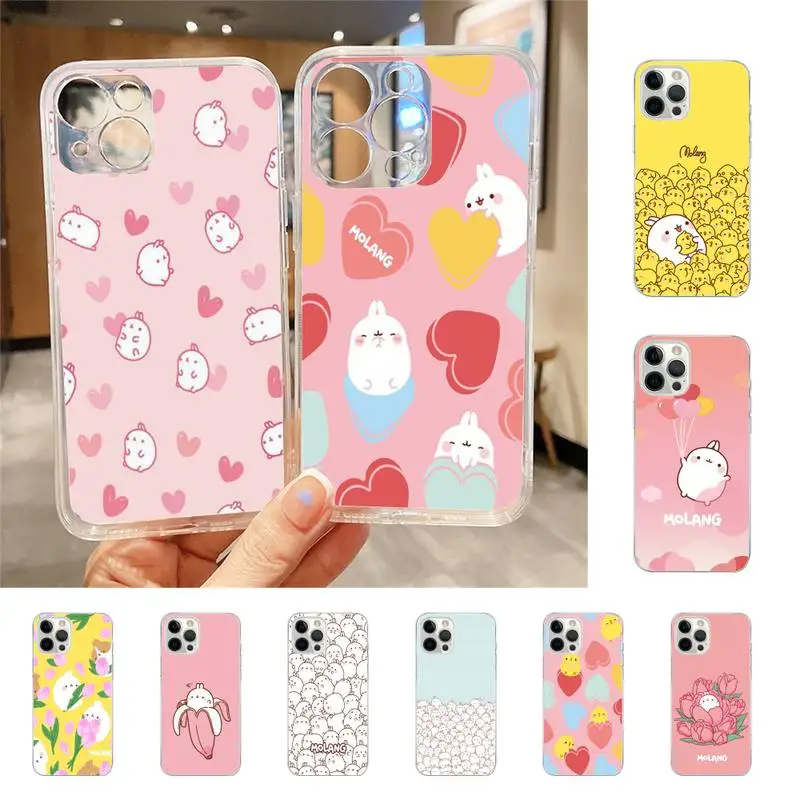 

Kawaii Molang Phone Case For Iphone 7 8 Plus X Xr Xs 11 12 13 Se2020 Mini Mobile Iphones 14 Pro Max Case
