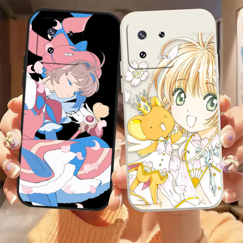 

Japan Anime CardCaptor Sakura Phone Case For Xiaomi 13 12 12S 11 11T 10 10S 9 9SE 8 8SE Pro Ultra Lite Colour Liquid Case Funda
