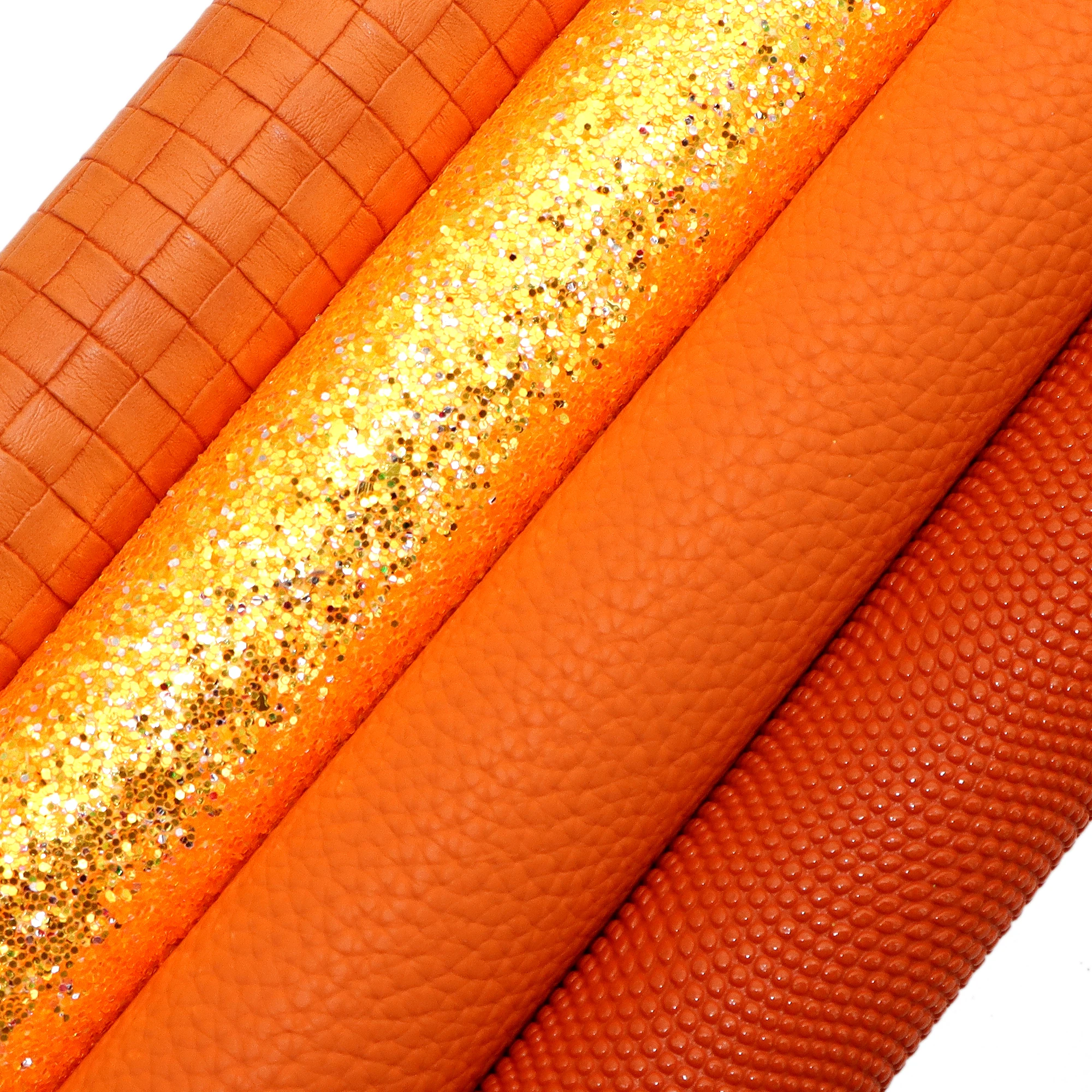 

20*33cm Orange Faux Leather Sheets Synthetic Leather Roll Fabric for DIY Earrings Hair Bows Pouches Crafts Materials sewing