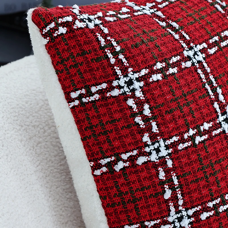 Рождественские принадлежности 1 шт. чехол для подушки 45x45 см красный плед в стиле