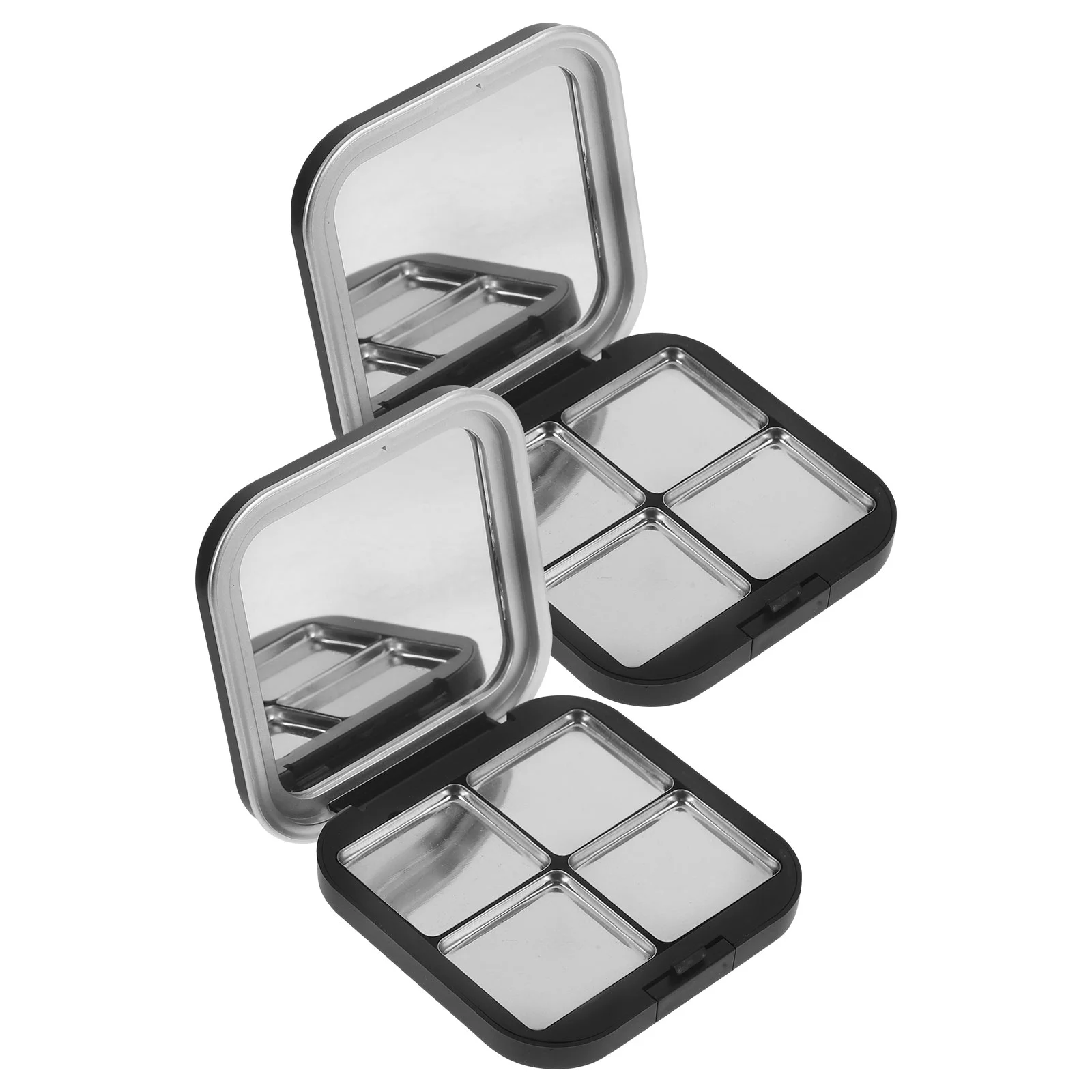 2 шт. румяна для макияжа коробка теней век зеркальные палитры пудра пустое черное