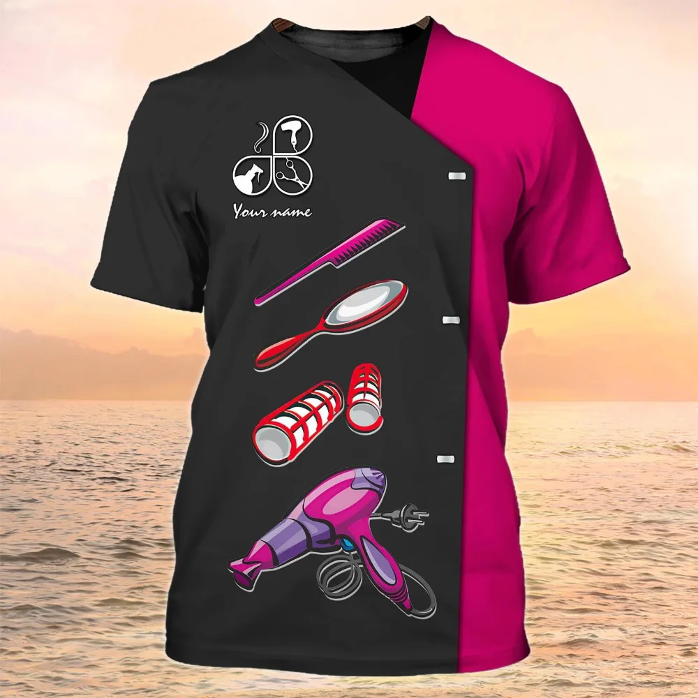 

2023 Men's Summer T-Shirt Hairdresser/Hair Stylist 3D Printed T-Shirt Unisex Fun Shirt Short Sleeve Top Round Neck Large Size