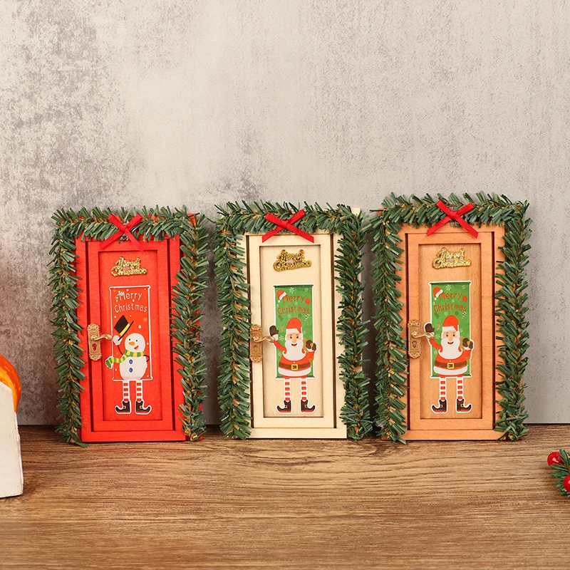 

1Pcs 1/12 Scale Dolls House Miniature Christmas door For Children DIY Furniture Decor