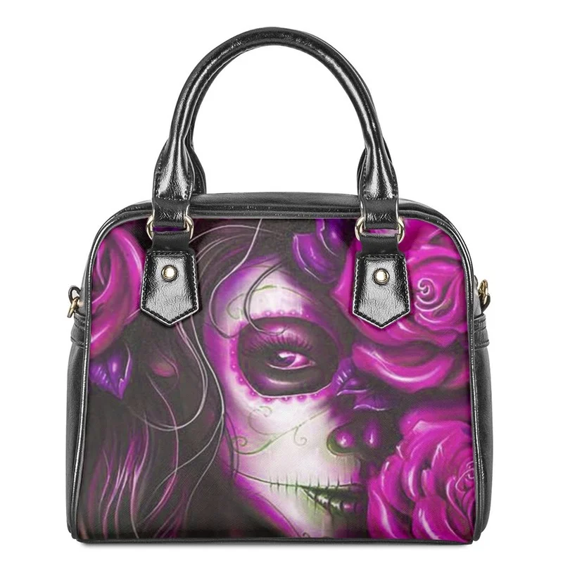 

Женская сумка-мессенджер twoheart sgirl, с рисунком черепа и цветка, легкая Диагональная Сумка через плечо из искусственной кожи с верхней ручкой