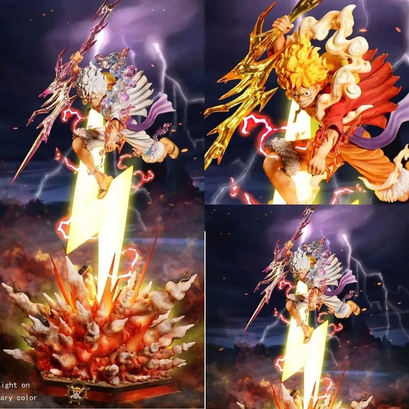 

One Piece Аниме Фигурка Gk модели States молния Ника Луффи светящаяся сцена Статуя Украшение Рождественские подарки