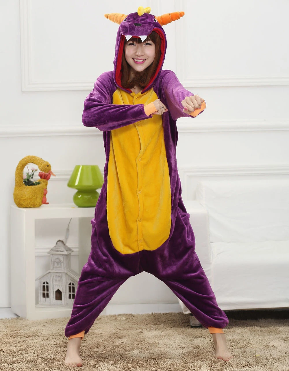 Women Kigurumi Dragon Pajamas Sets Flannel Animal Onesies Women Winter Hooded Nightwear Pyjamas Men Sleepwear Cosplay Homewear