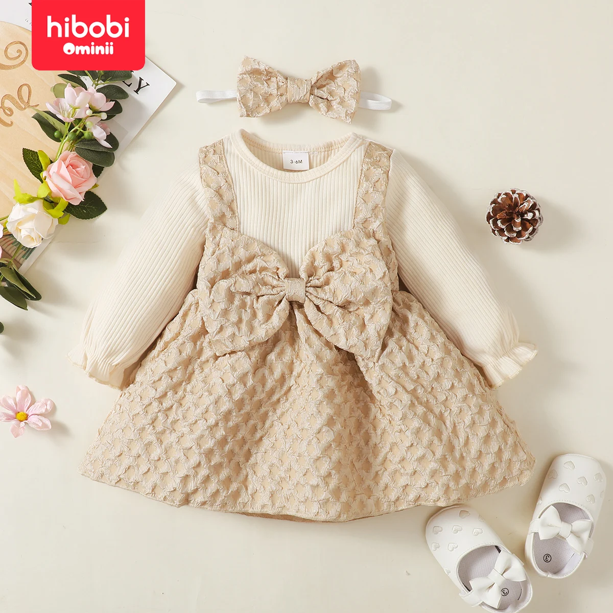 Hibobi 2 шт., весеннее модное Стильное детское однотонное платье с ...