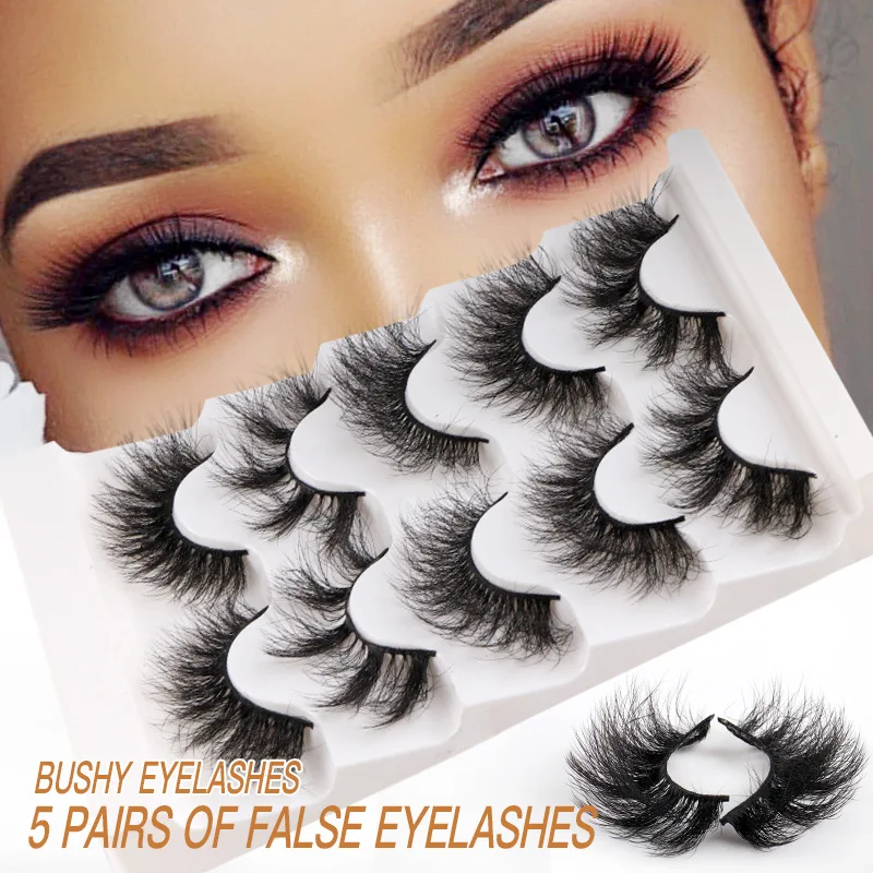 

5 Pairs 3D Fluffy Mink Lashes Long Curl Natural Eyelash Dramatic False Eyelashes Faux Cils Makeup Fake Eyelash Extension Make Up