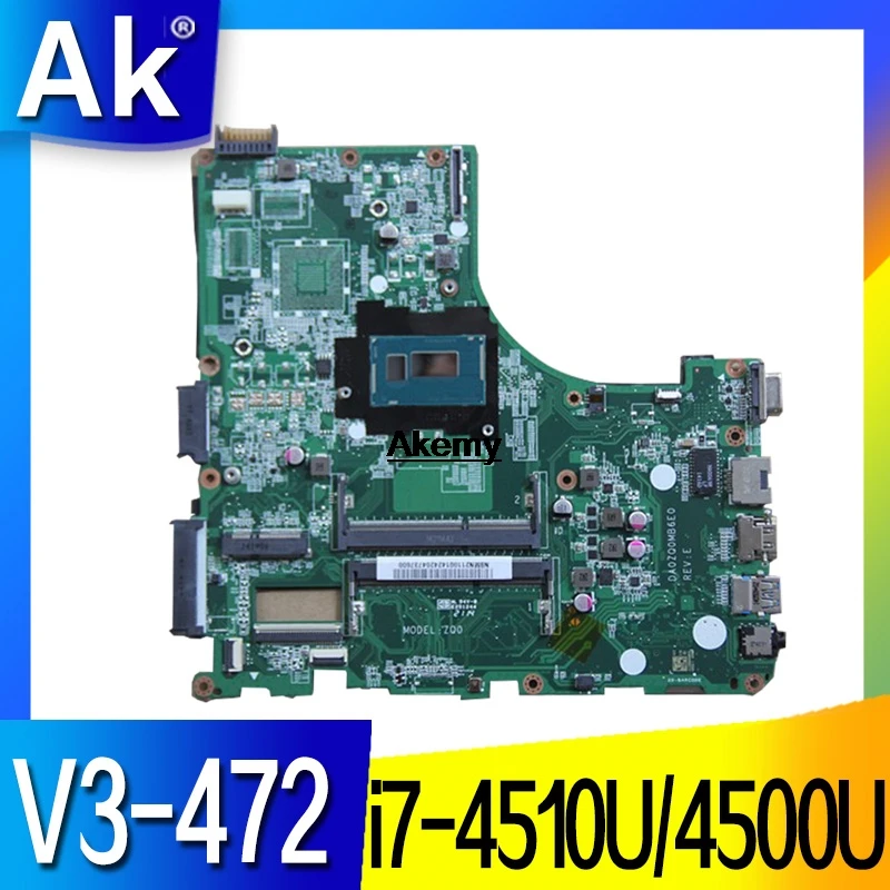 

Материнская плата для ноутбука Acer V3-472 E5-471 E5-471G, DA0ZQ0MB6E0 с зеркальным/4500U, 100% Полная работа, идеально