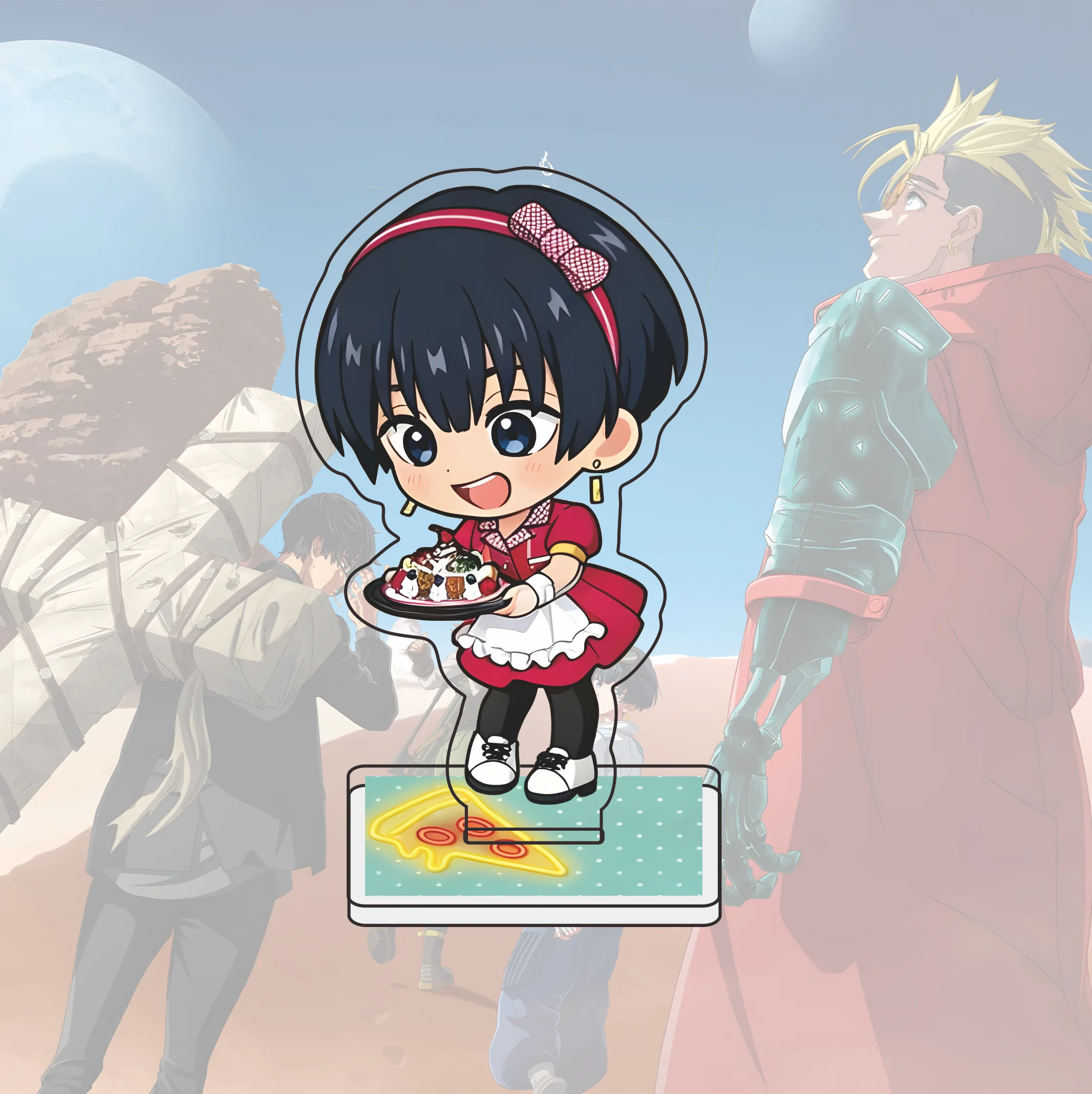 Акриловая подставка Trigun Stargaze, фигурка-стенд Vash Wolfwood с ножами, милая космическая научно-фантастическая аниме-фигурка для рабочего стола, брелок (art.: 3920dcae66a49) - 3920dcae66a49