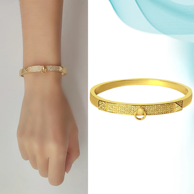 

Женские браслеты, медные модные ювелирные изделия, роскошный брендовый милый элегантный браслет, Современные стильные аксессуары, новый ди...
