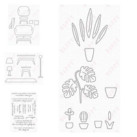 2022 arrival new potted plants couch fundamental furnishings cutting die and stamps scrapbook diy decoration craft card handmade