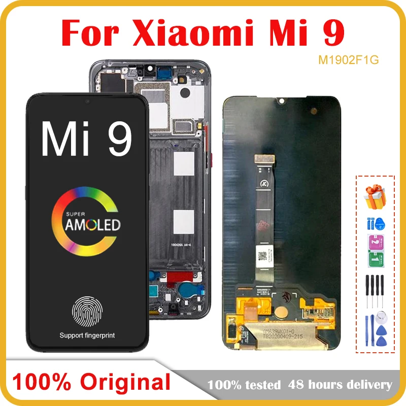 6.39'' Original AMOLED For Xiaomi Mi 9 M1902F1G LCD Display Touch Screen Digitizer Assembly Replacement |