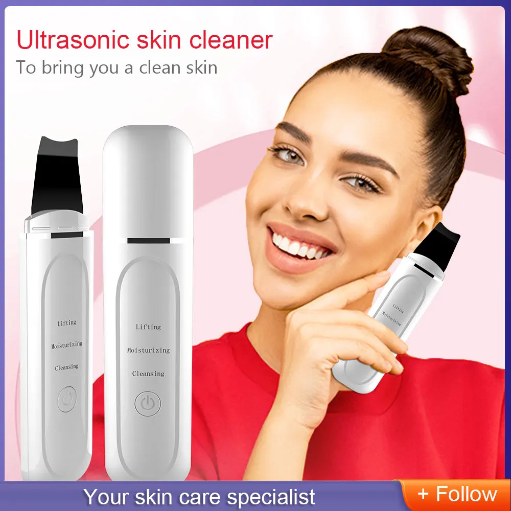 

Ultrasonic Skin Scrubber Deep Face Cleaning Machine Blackhead Remover Shovel Facial Pore Cleaner Peeling Facial Lifting Skin