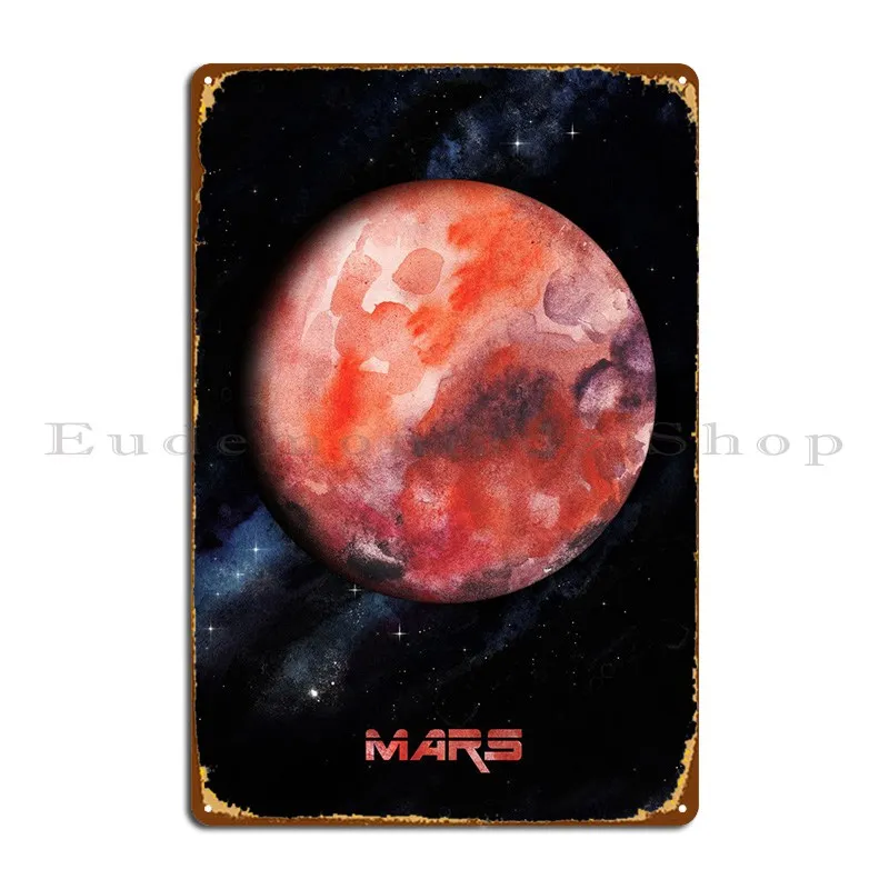 

Настенный плакат Mars, металлический плакат с акварелью