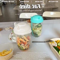 breakfast oatmeal cereal nut yogurt salad cup container set with fork sauce cup lid bento tuppers food taper bowl lunch box