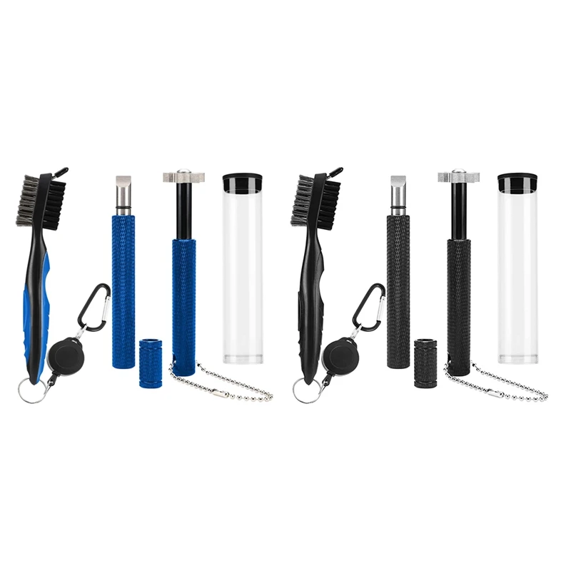 

Golf Club Groove Sharpener Tool Set For U & V-Grooves, Portable Golf Brush Tool Kits Golf Club Cleaning Kit