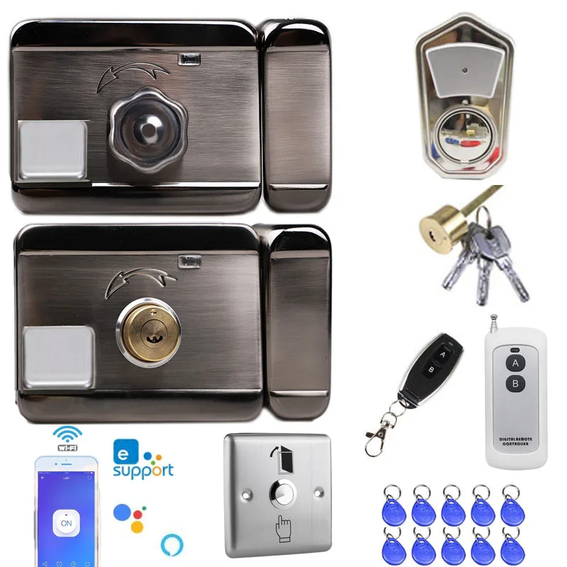 DC Exit Switch Electronic Door Gate Lock Electric Magnetic Smart Lock Access Control System Or Phone Ewelink APP Remote Unlock