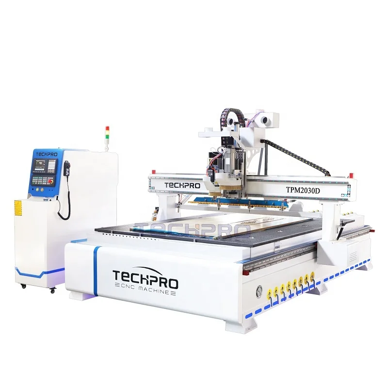 

China Factory 2000*3000mm ATC CNC Router With Drilling Bank 5+4 Machine with Servo Motor and Driver for hot sale