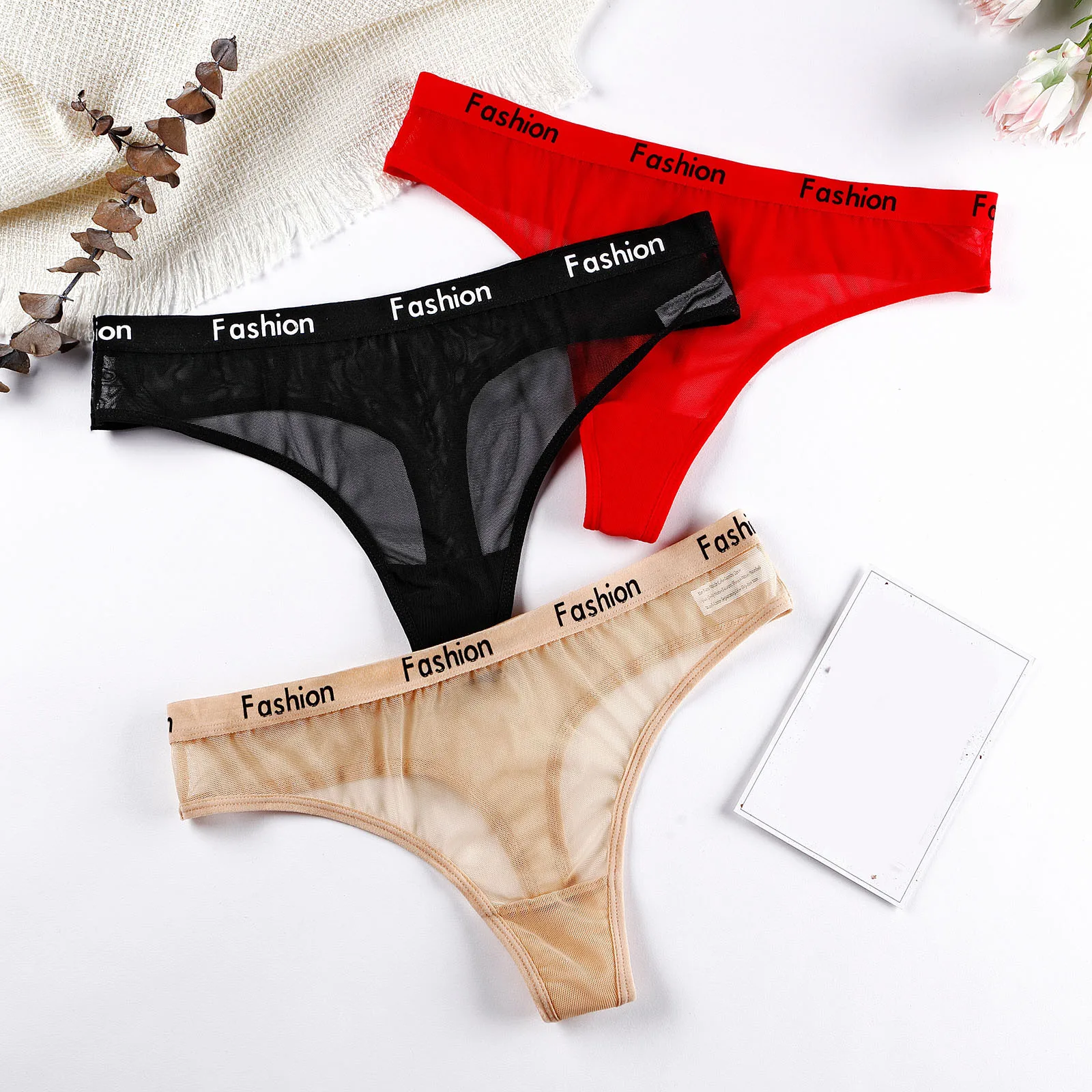 

Сексуальные стринги, кружевные женские трусики, модные эластичные женские трусики с заниженной талией, сетчатые прозрачные трусики, нижнее...