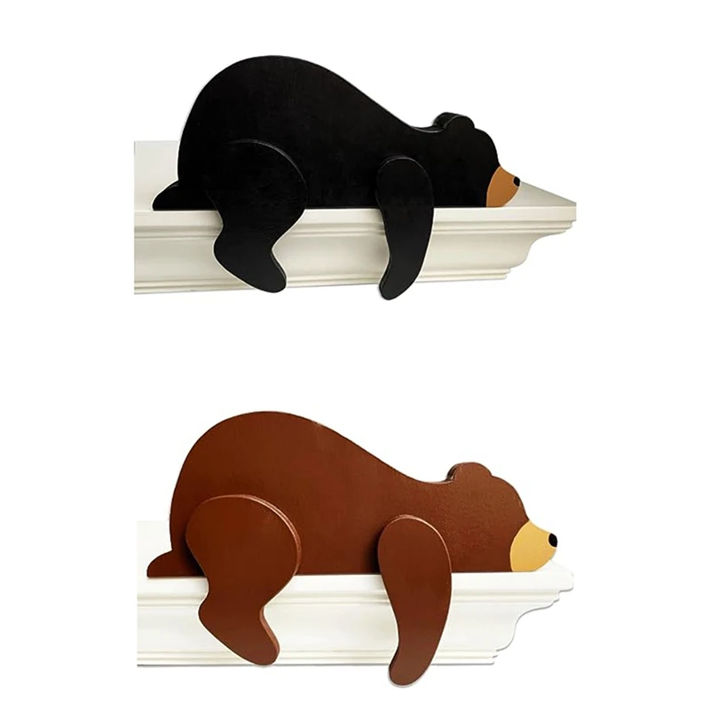 

Украшение для детской комнаты, украшение в виде медведя из леса, деревянный спящий медведь в дикой природе, сафари-лесной Декор для спальни Babyoom, прочный черный