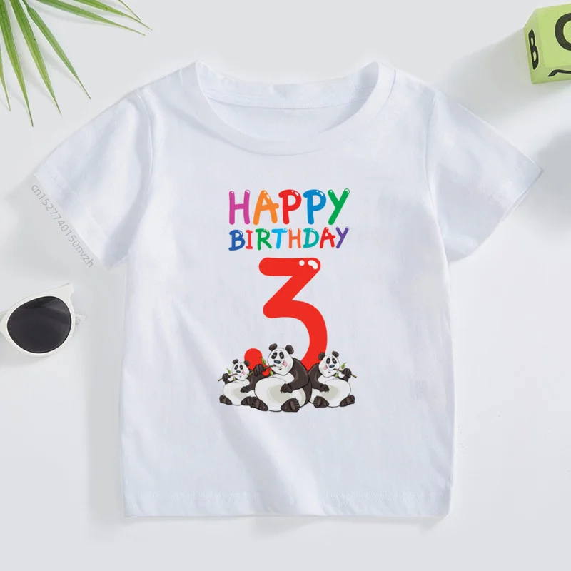 

Wild Animals And Hexapod Cartoon Print Kid'S T Shirt 1-12 Years Old Birthday Number Girls Boy T-Shirt Birthday Party Clothes