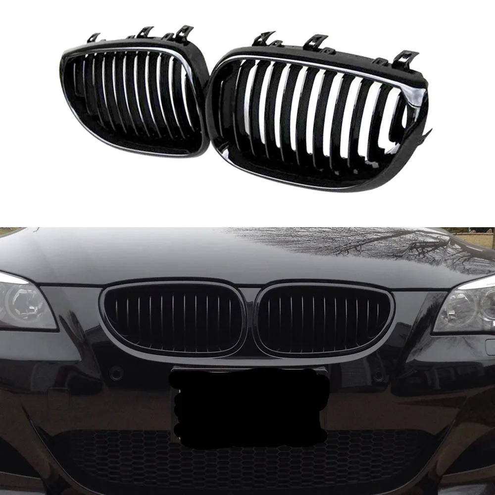 

Front Hood Kidney Grille Grill Glossy Black For BMW E60 E61 5 Series M5 2004-2010