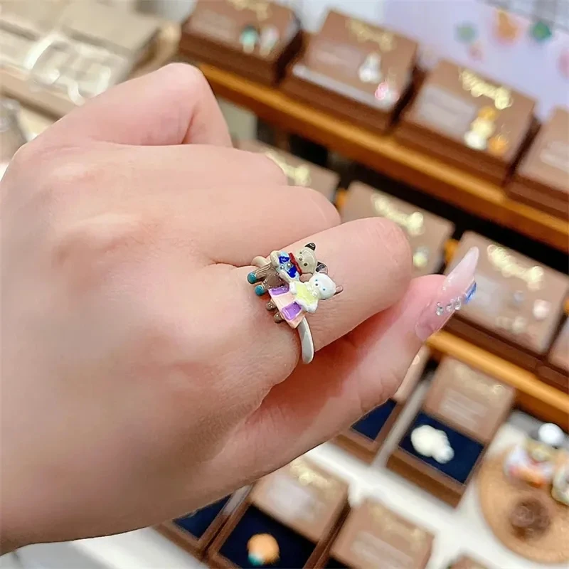 Кольцо Открытое с маленькой кошкой милое уникальное креативное Подарочное