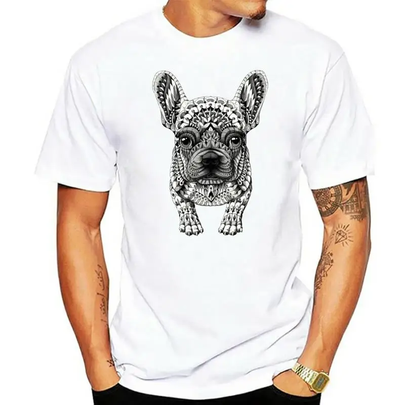 

Printing Frenchie (French Bulldog) T-Shirt For Men Cotton Black Comical Men's T Shirt Short-Sleeve Female Top Quality